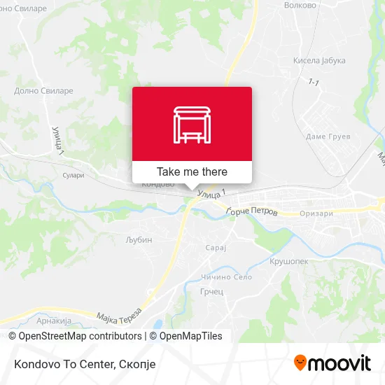 Kondovo To Center map