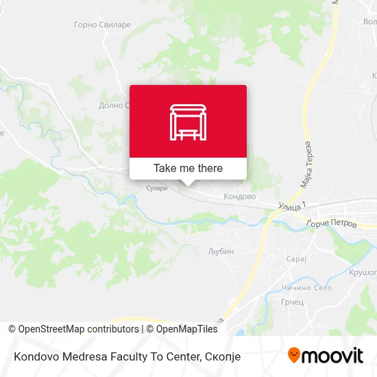 Kondovo Medresa Faculty To Center map
