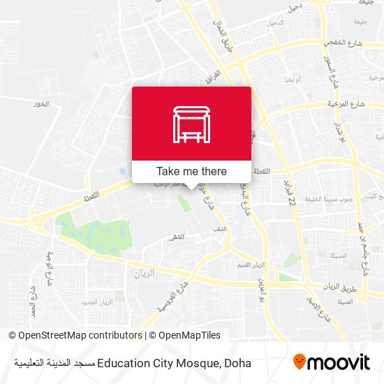 مسجد المدينة التعليمية Education City Mosque map