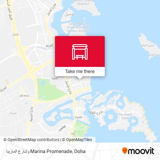وشارع المارينا Marina Promenade map