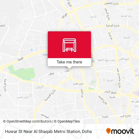 Huwar St Near Al Shaqab Metro Station map