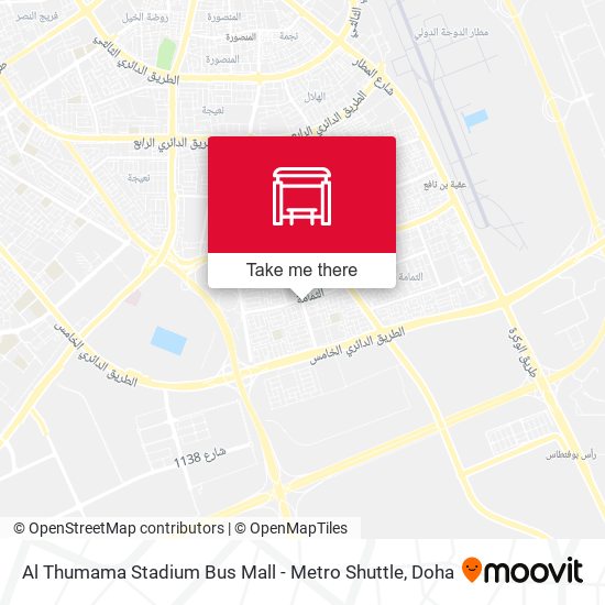 Al Thumama Stadium Bus Mall - Metro Shuttle map