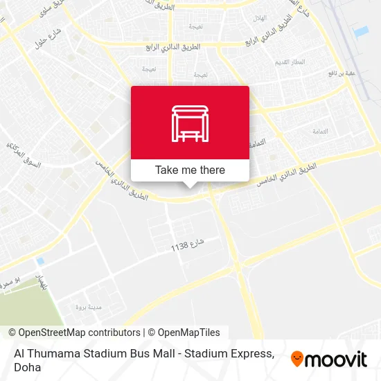 Al Thumama Stadium Bus Mall - Stadium Express map