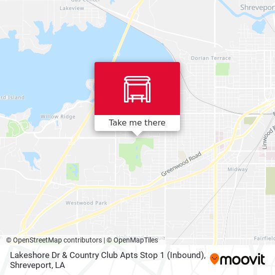 Mapa de Lakeshore Dr & Country Club Apts Stop 1 (Inbound)