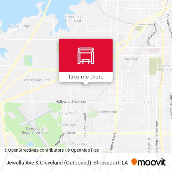 Jewella Ave & Cleveland (Outbound) map