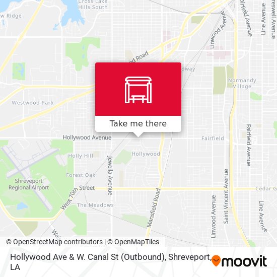 Hollywood Ave & W. Canal St (Outbound) map