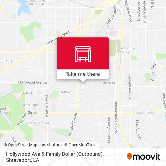 Mapa de Hollywood Ave & Family Dollar (Outbound)