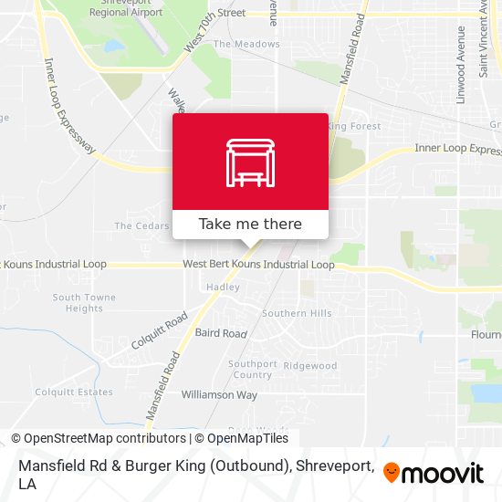 Mansfield Rd & Burger King (Outbound) map
