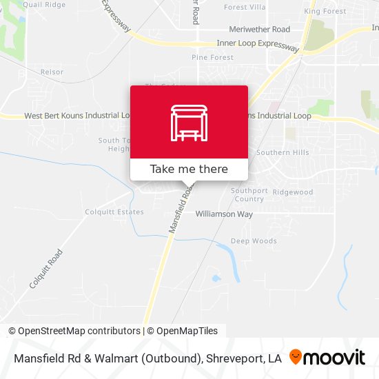 Mapa de Mansfield Rd & Walmart (Outbound)