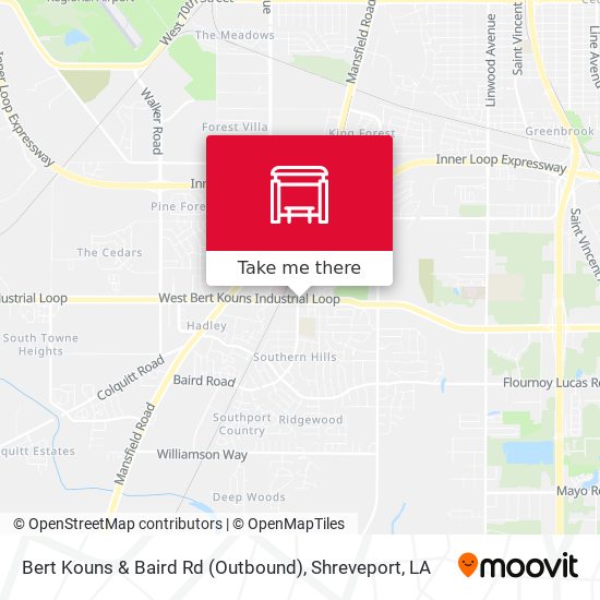 Bert Kouns & Baird Rd (Outbound) map