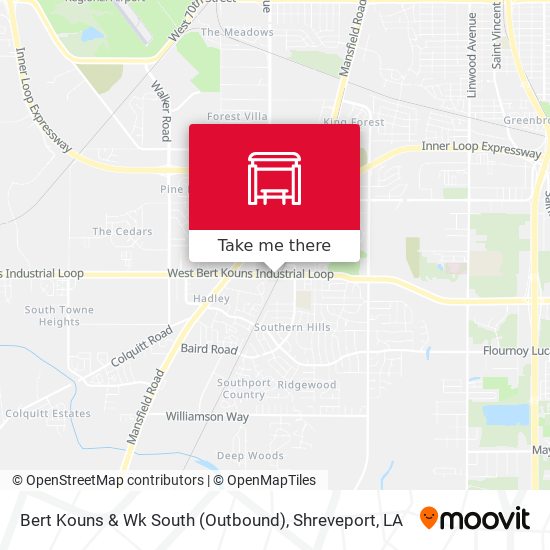 Bert Kouns & Wk South (Outbound) map