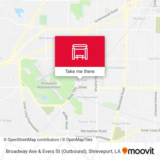 Broadway Ave & Evers St (Outbound) map