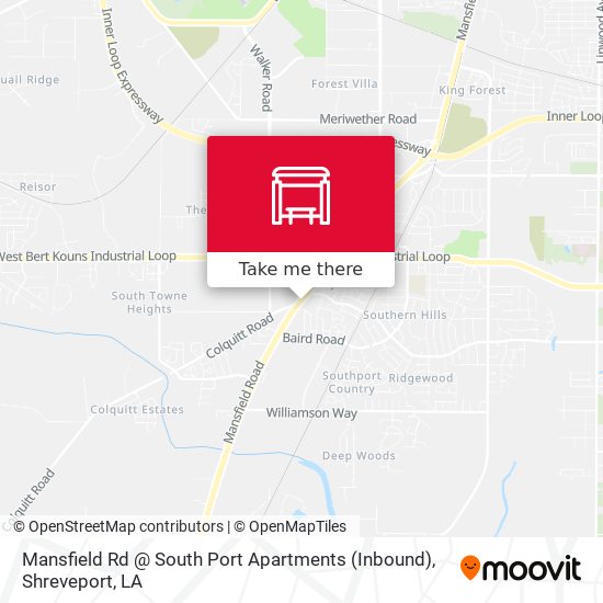 Mansfield Rd @ South Port Apartments (Inbound) map