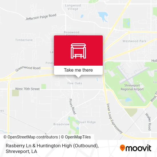 Mapa de Rasberry Ln & Huntington High (Outbound)