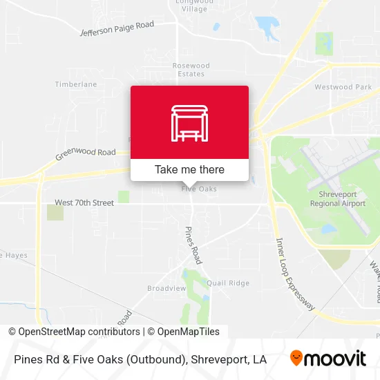 Pines Rd & Five Oaks (Outbound) map