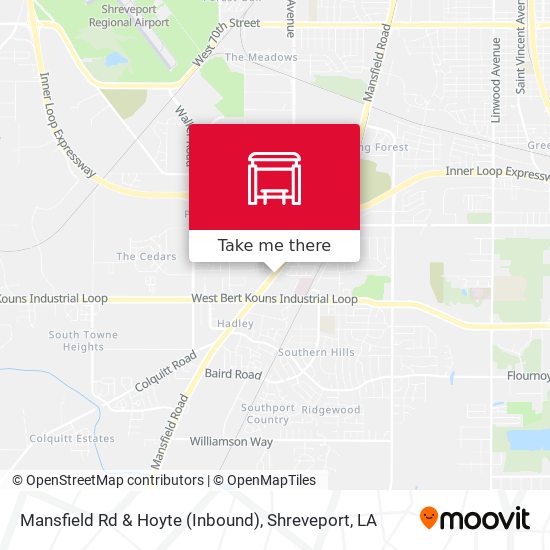 Mansfield Rd & Hoyte (Inbound) map