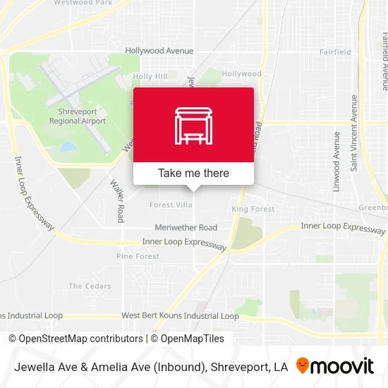 Jewella Ave & Amelia Ave (Inbound) map
