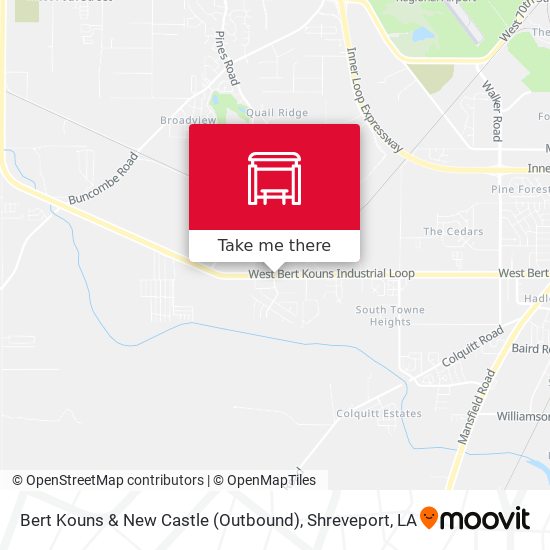 Bert Kouns & New Castle (Outbound) map