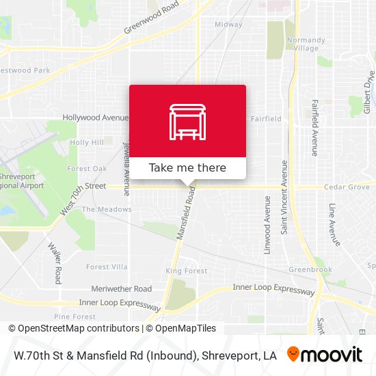 W.70th St & Mansfield Rd (Inbound) map