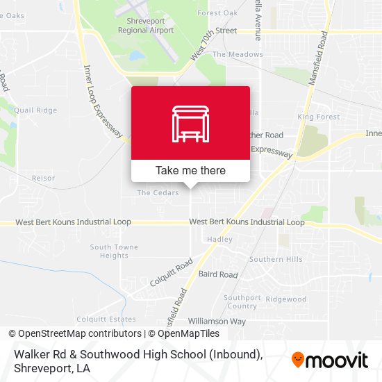 Walker Rd & Southwood High School (Inbound) map