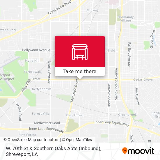 W. 70th St & Southern Oaks Apts (Inbound) map