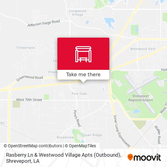 Rasberry Ln & Westwood Village Apts (Outbound) map