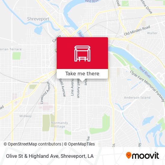 Olive St & Highland Ave map