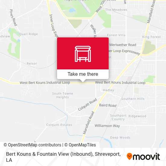 Bert Kouns & Fountain View (Inbound) map