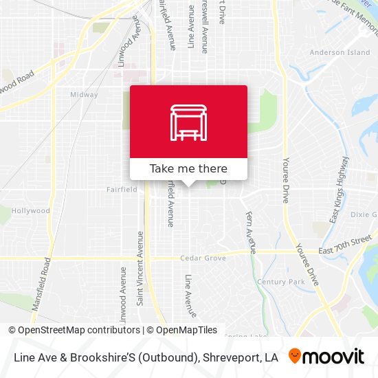 Line Ave & Brookshire’S (Outbound) map