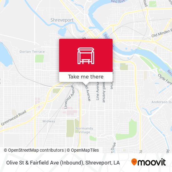 Olive St & Fairfield Ave (Inbound) map
