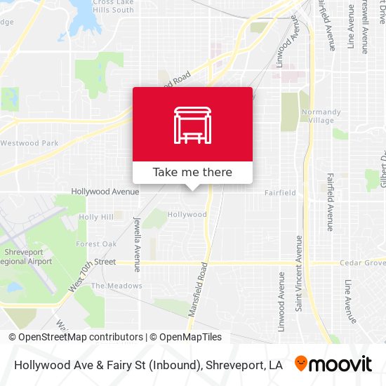 Mapa de Hollywood Ave & Fairy St (Inbound)