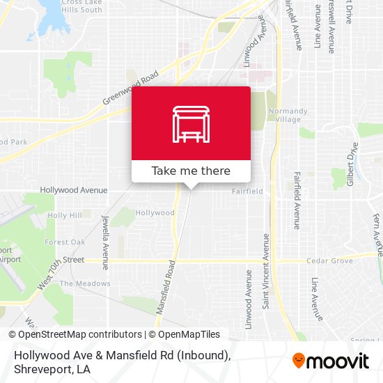 Hollywood Ave & Mansfield Rd (Inbound) map