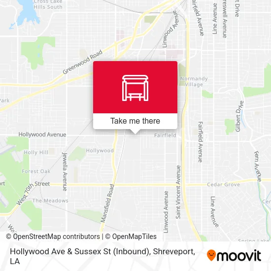 Mapa de Hollywood Ave & Sussex St (Inbound)