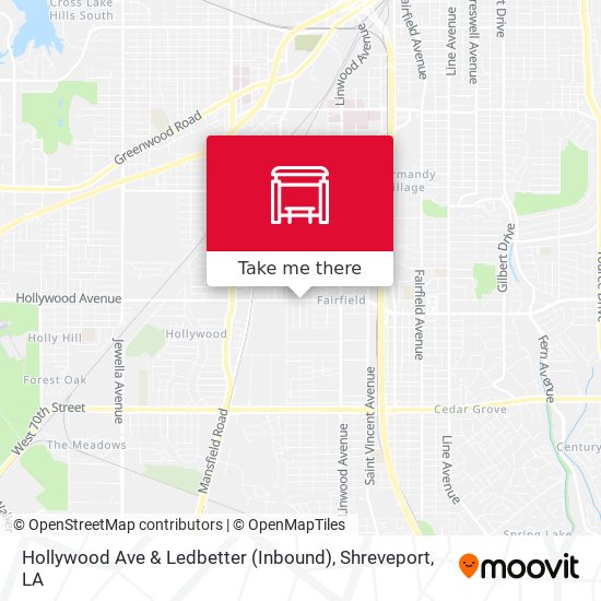 Hollywood Ave & Ledbetter (Inbound) map