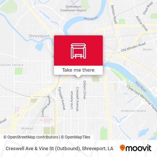 Mapa de Creswell Ave & Vine St (Outbound)