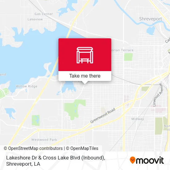 Mapa de Lakeshore Dr & Cross Lake Blvd (Inbound)