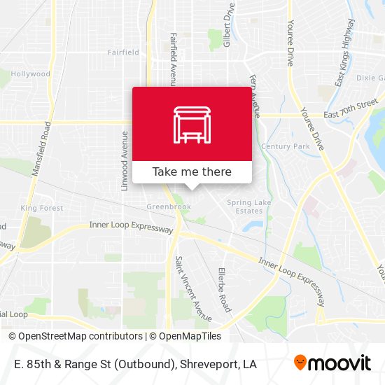 E. 85th & Range St (Outbound) map