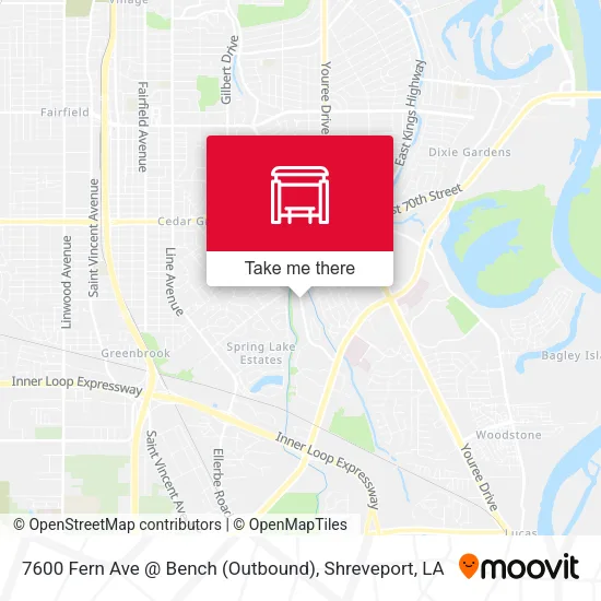 Mapa de 7600 Fern Ave @ Bench (Outbound)