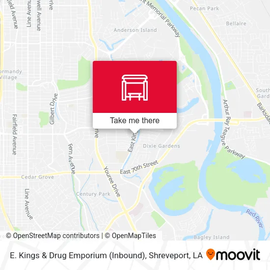 Mapa de E. Kings & Drug Emporium (Inbound)