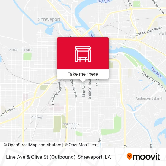 Mapa de Line Ave & Olive St (Outbound)
