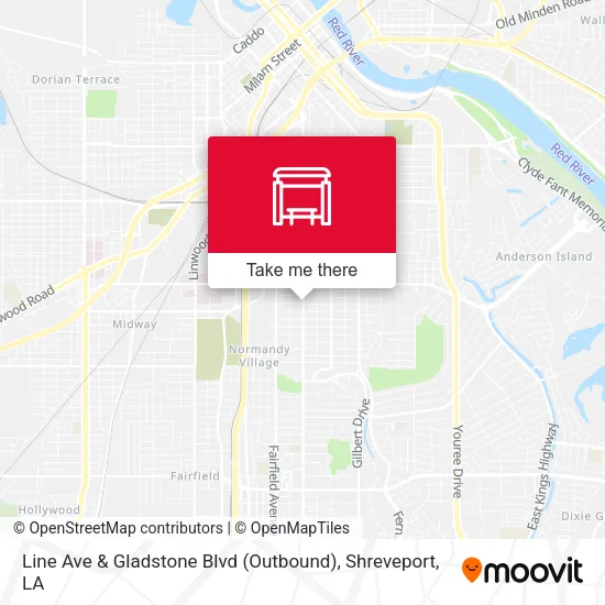 Mapa de Line Ave & Gladstone Blvd (Outbound)