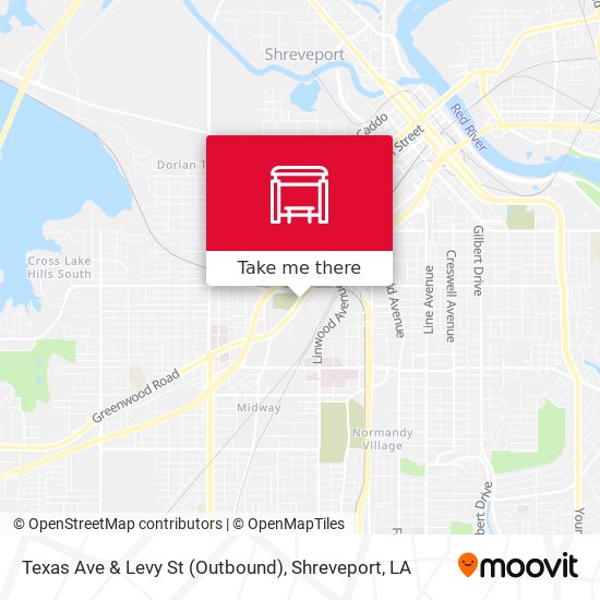 Mapa de Texas Ave & Levy St (Outbound)