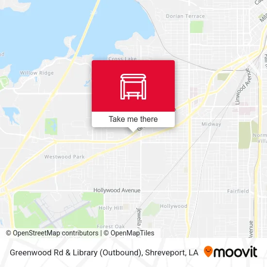 Mapa de Greenwood Rd & Library  (Outbound)