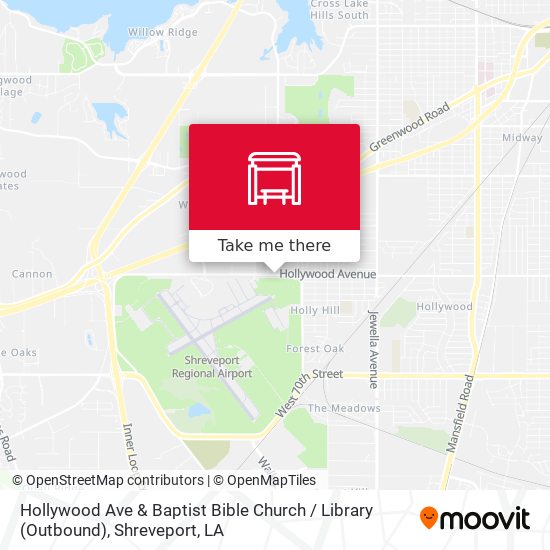 Mapa de Hollywood Ave & Baptist Bible Church / Library (Outbound)