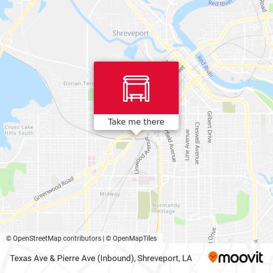Texas Ave & Pierre Ave (Inbound) map