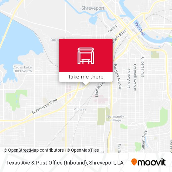 Texas Ave & Post Office (Inbound) map