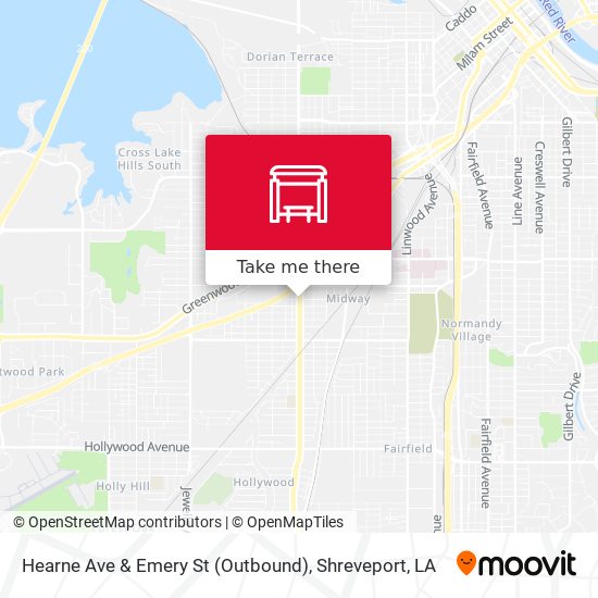 Mapa de Hearne Ave & Emery St (Outbound)