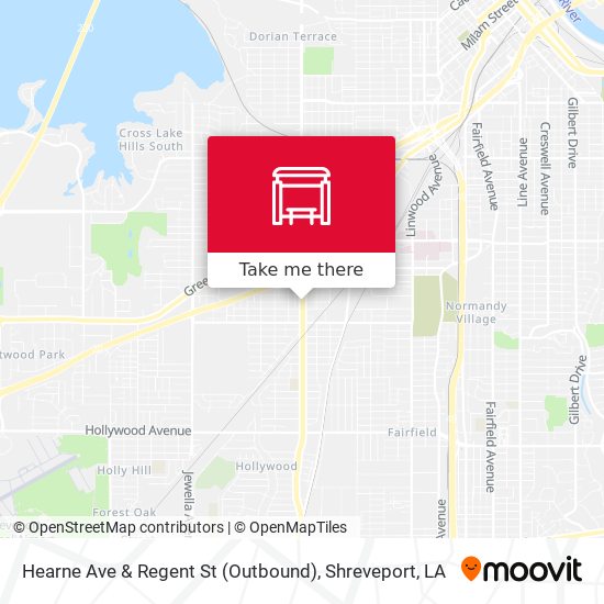 Hearne Ave & Regent St (Outbound) map