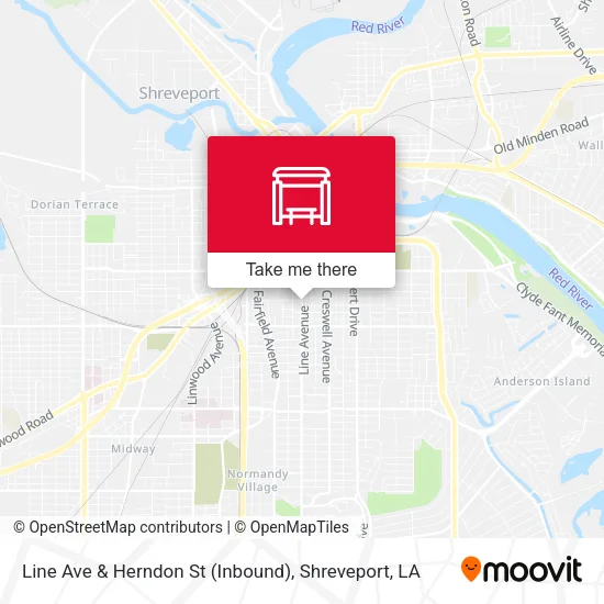 Mapa de Line Ave & Herndon St (Inbound)