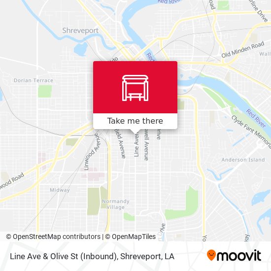 Line Ave & Olive St (Inbound) map